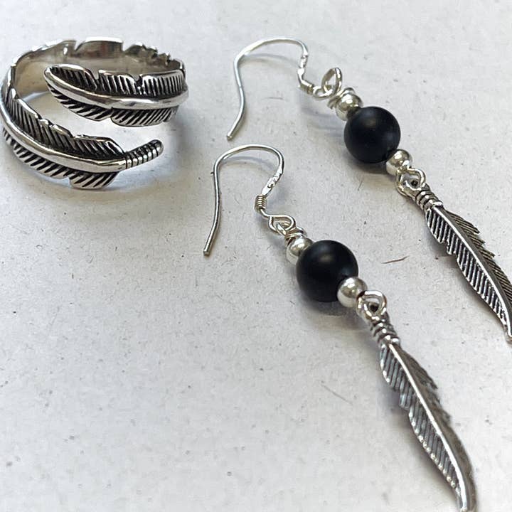 Peace Love Bling - Venta al por mayor Pendientes colgantes - Pendientes plumas Ariel3