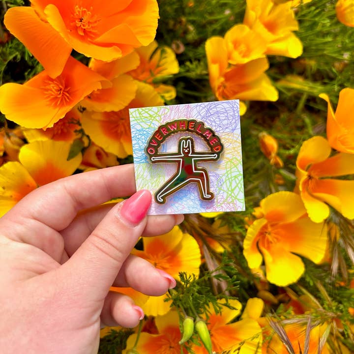 The Peach Fuzz - Wholesale Lapel Pin/Button - Overwhelmed Enamel Pin
