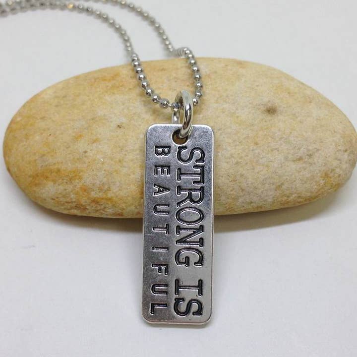 SimpleNGreat - Wholesale Pendant/Charm Necklace - Strong is Beautiful Ball Chain Necklace