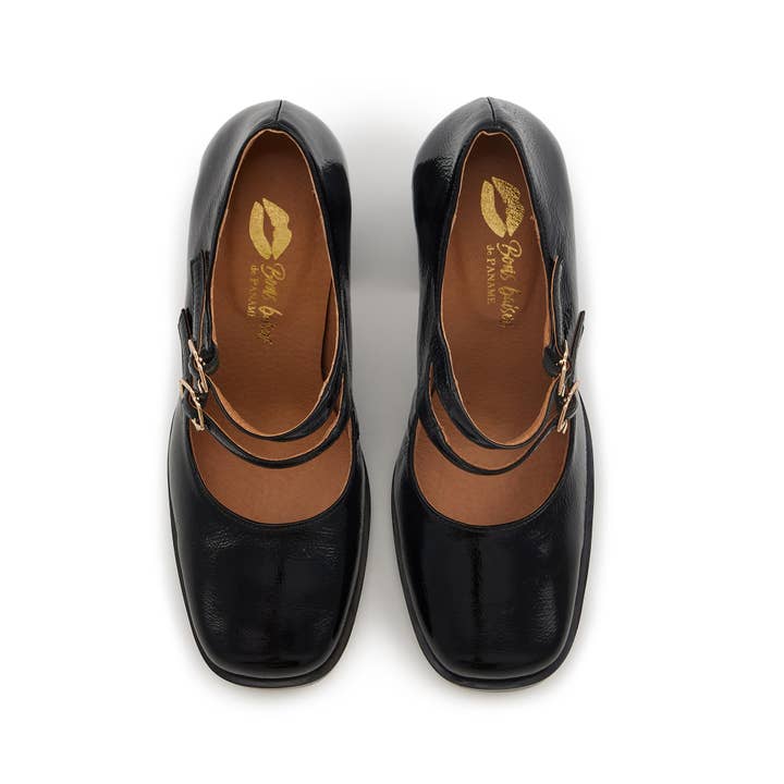 Alex Black Shiny Leather for wholesale on Faire2