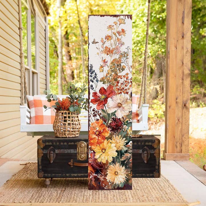 48 tommer rustikt efterårsblomster skilt til veranda | Velkomstdekoration til høstindgang for engroshandel hos TX USA Corporation