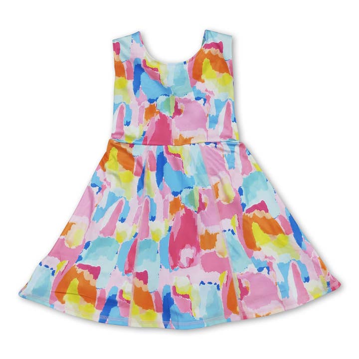 Robes de sport sans manches pour filles en tie-dye pour la vente par Yawoo Garments