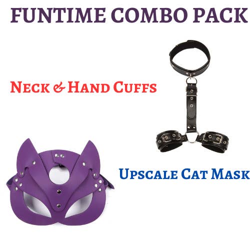 VIGOR - Wholesale Costume - Unisex - BDSM Neck Restraint and Upscale Cat Mask Costume Multi Pack(