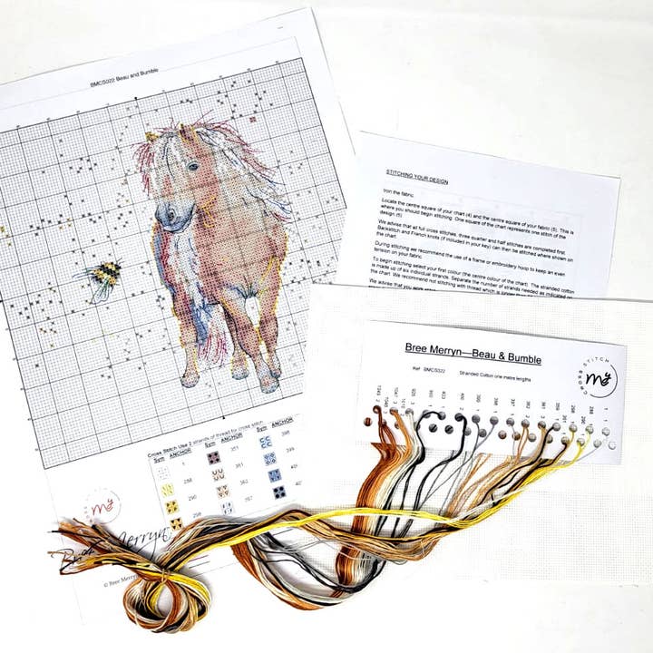 Creative World of Crafts - Wholesale Embroidery/Cross Stitch Supplies - Bree Merryn - Beau and Bumble Cross Stitch Kit