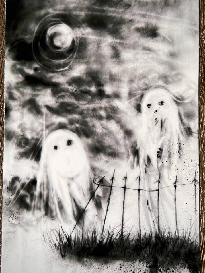 Begraafplaatsgeesten-Halloween Kunstprint-Macaber-Spookachtig decor voor wholesale door Andy Sciazko Art