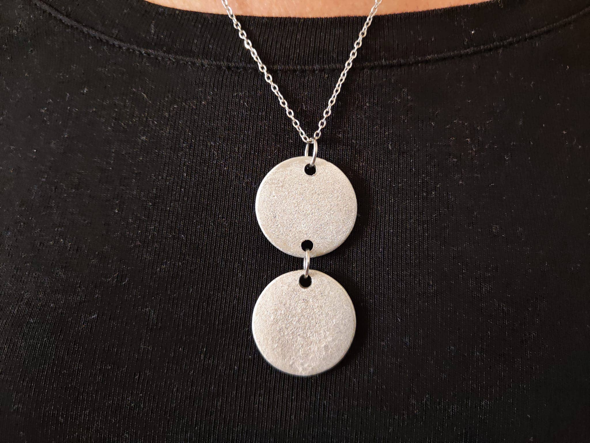 No War Factory s.r.l. - Wholesale Pendant/Charm Necklace - Double Circular Pendant Necklace in Aluminum | Handmade in Laos – No War Factory3