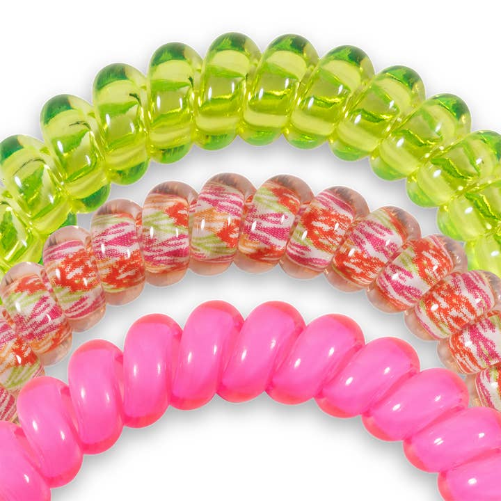 TELETIES - Wholesale Hair Tie - Spiral Hair Coils | Small | Tropical Punch Hair Ties