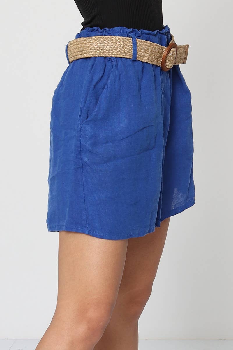 LÉA & LUC – wholesale Shorts – Dam – Shorts i 100 % linne med bälte REF. 50578