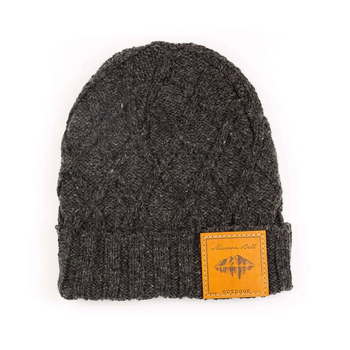 Campfire Beanie | Ribbed Knit Wool | Charcoal for wholesale by Maroon Bell Outdoor