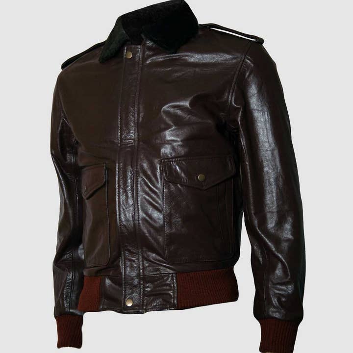 Cazadora con cuello de piel para venta al por mayor de The Royale Leather