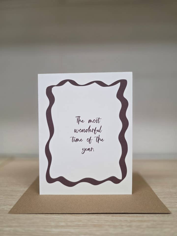 Most Wonderful Time of Year Christmas Greeting Card (Copy) for wholesale by Covered With Art