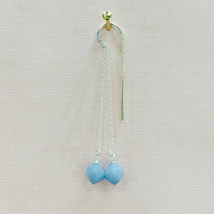 Bridge threaded gemstone earrings for wholesale by stylishgirl