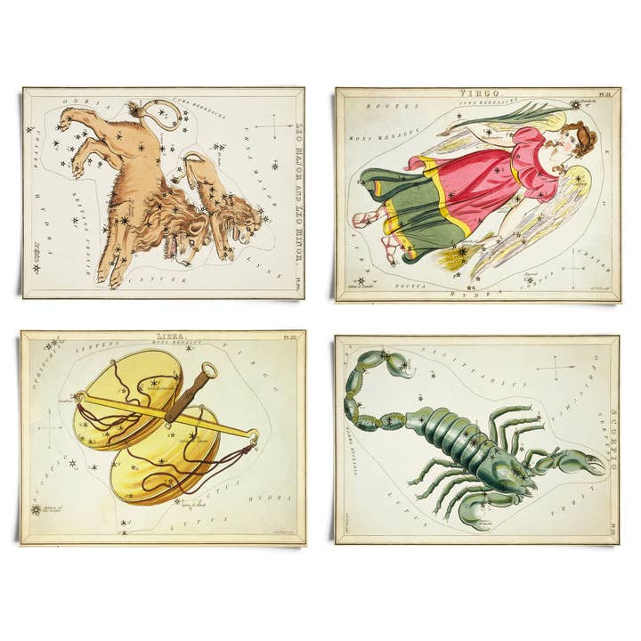 Vintage Zodiac Sign Astrology Print for wholesale by Curious Prints