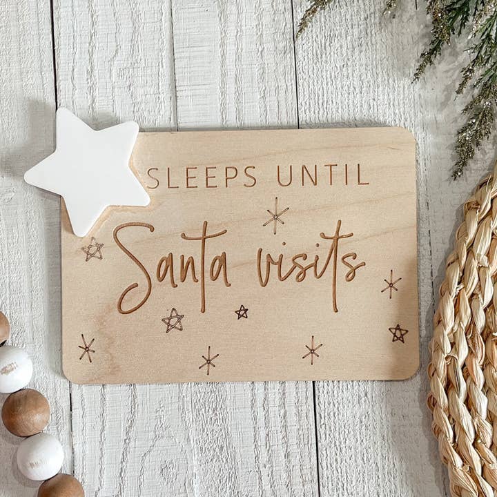 By His Saving Grace, LLC - Wholesale Christmas Decoration - Sleeps Until Santa Visits Countdown Sign1