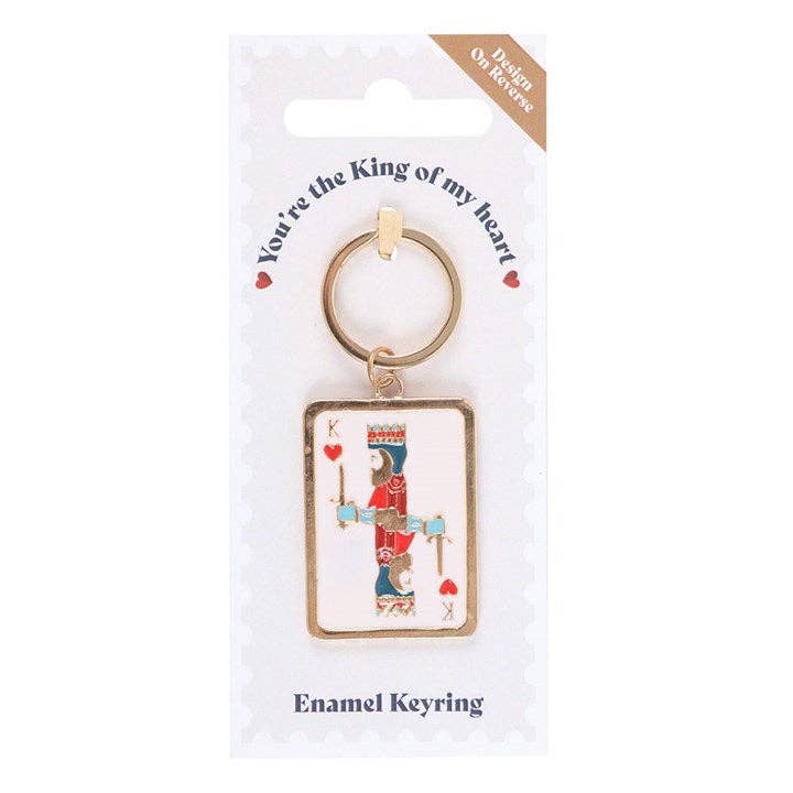 Something Different Wholesale - Wholesale Keychain - Unisex - King of My Heart Playing Card Father's Day Keyring