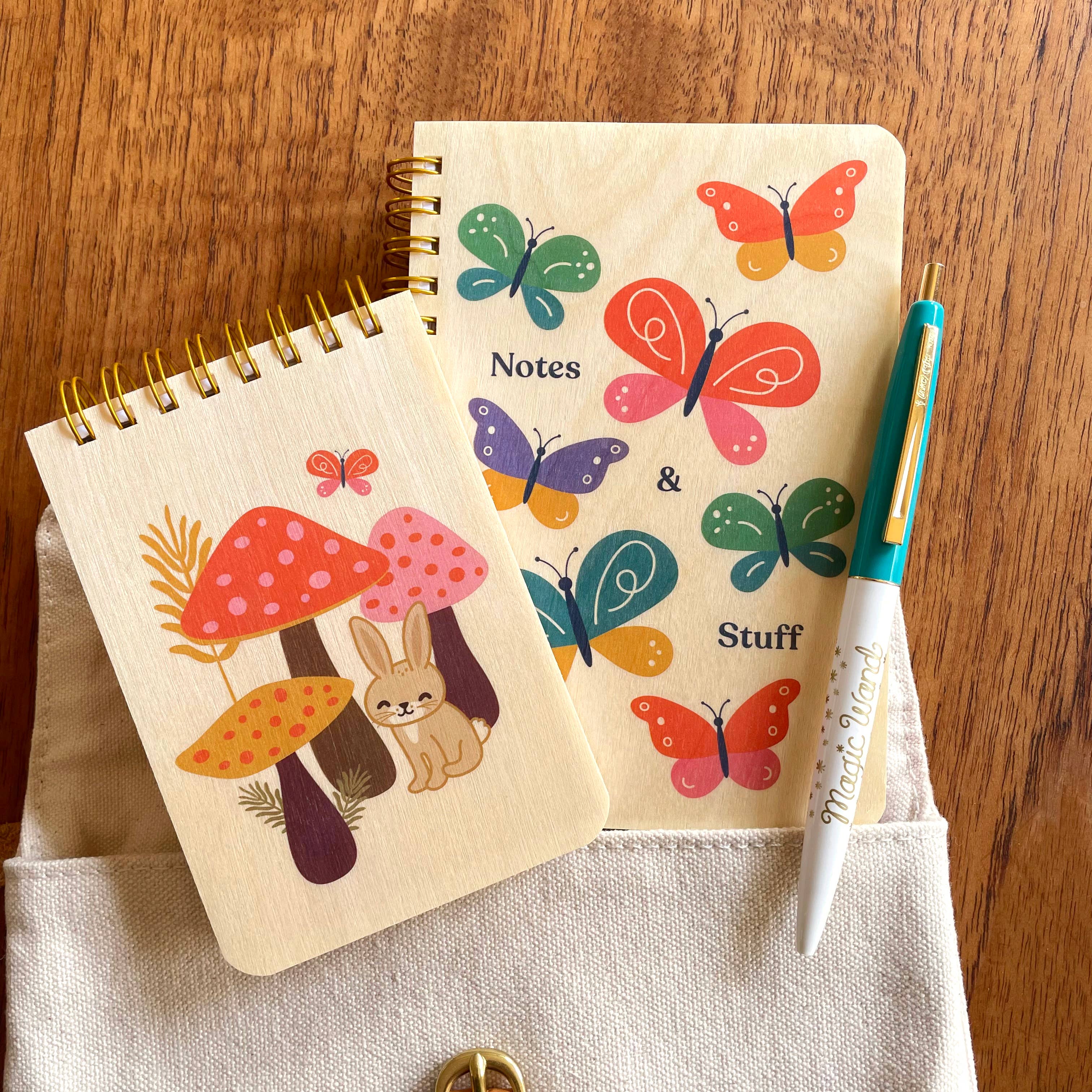 Night Owl Paper Goods - Wholesale Notebook - Butterfly Notes Wood Notebook3