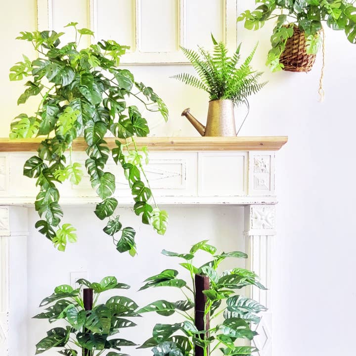 ES Essentials - Wholesale Artificial Plant - Split Philo Hanging Bush Real Touch Green 31"5