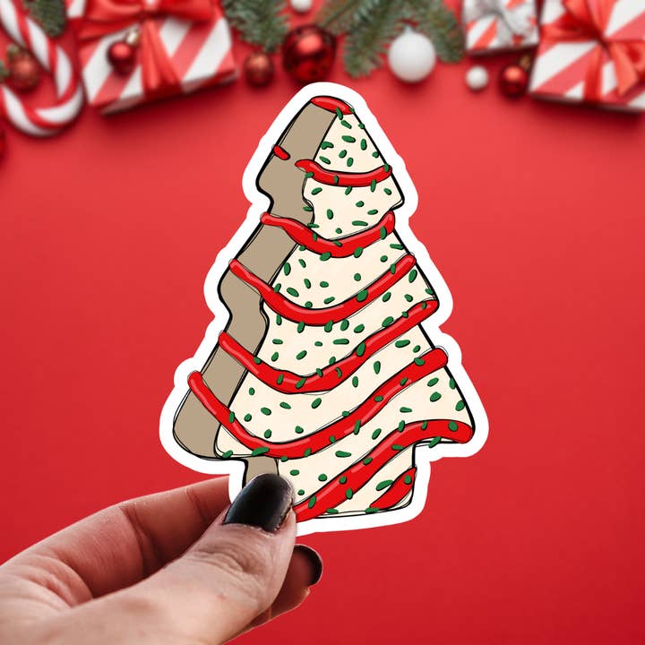 Pretty Toxic Stickers – wholesale Sticker – Christmas Tree Cake Sticker - Little Debbie Snack3