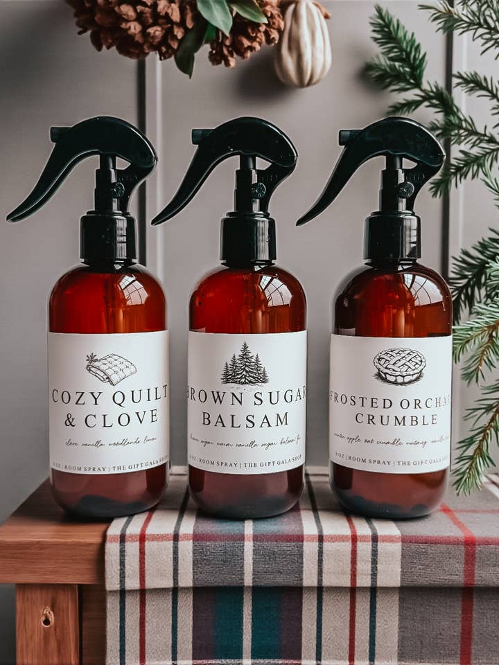 Winter Room Spray + Linen Spray | 8oz Nontoxic Air Freshener for wholesale by The Gift Gala Shop Candle Co.