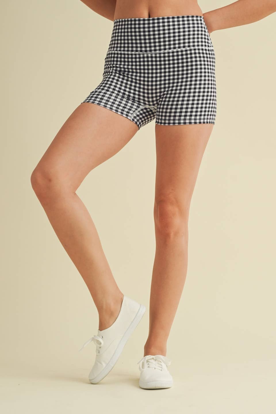 KIMBERLY C – wholesale Athletic shorts – Women's – Gingham Print Mid-Rise Mini Shorts27