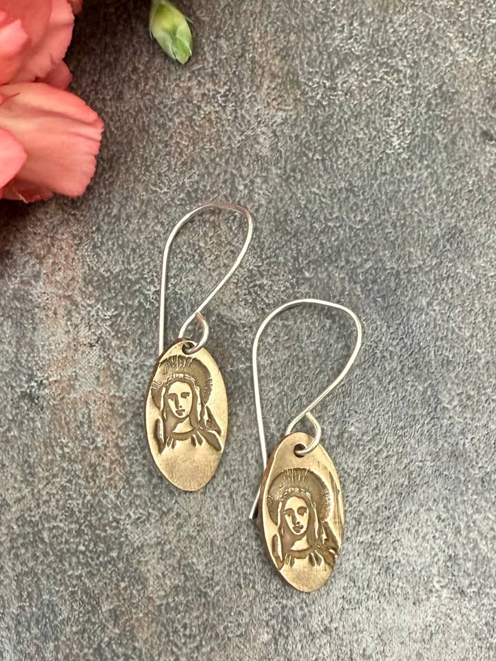 Holy Mary Earrings for wholesale by Adorn