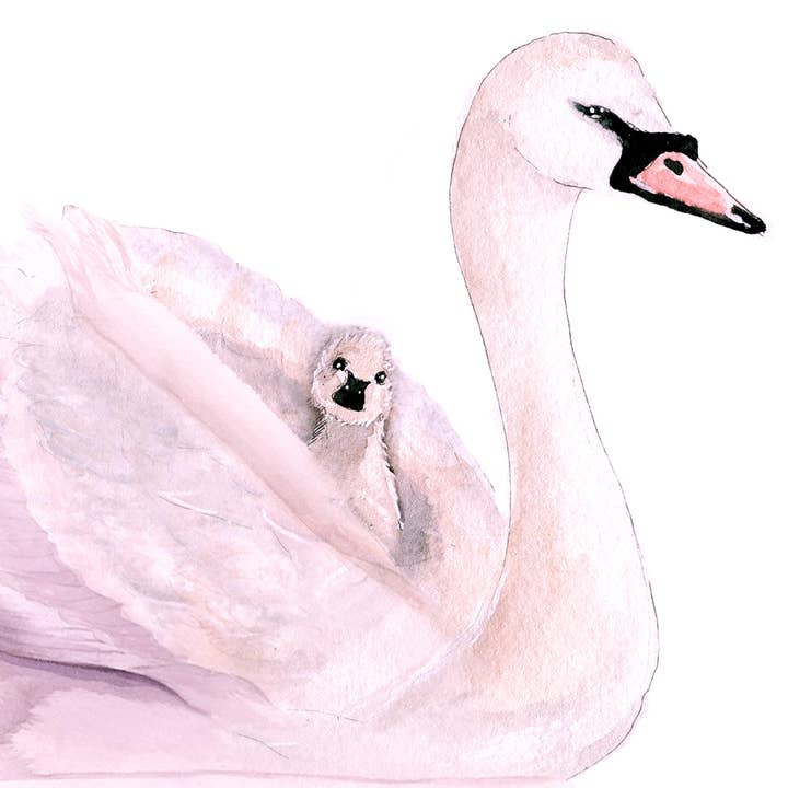 Liyana Studio - Wholesale Moederdagkaartje - Swan Mom And Baby - Moederdag Kaart4