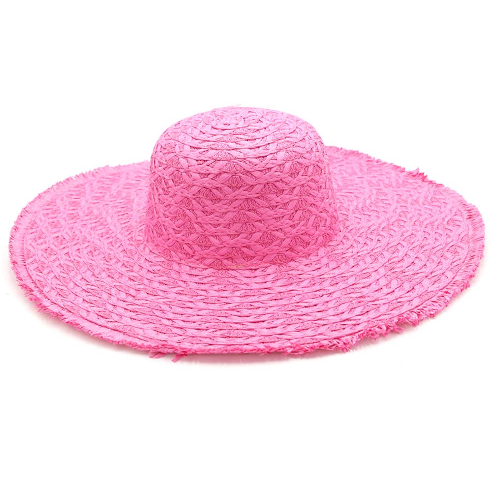 Sensibling Corp. - Wholesale Straw Hat - Women's - Trim Detailed Solid Straw Sun Hat
14