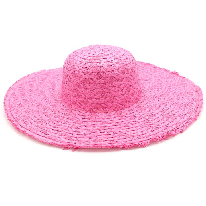 Sensibling Corp. - Wholesale Straw Hat - Women's - Trim Detailed Solid Straw Sun Hat
14