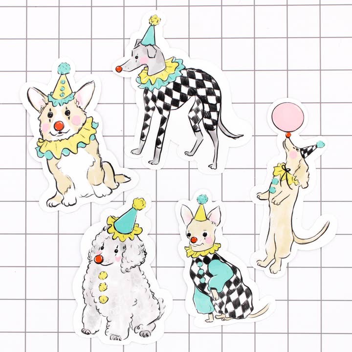 Perriot Pups Sticker Pack for wholesale by Amy Hartelust Art and Illustration