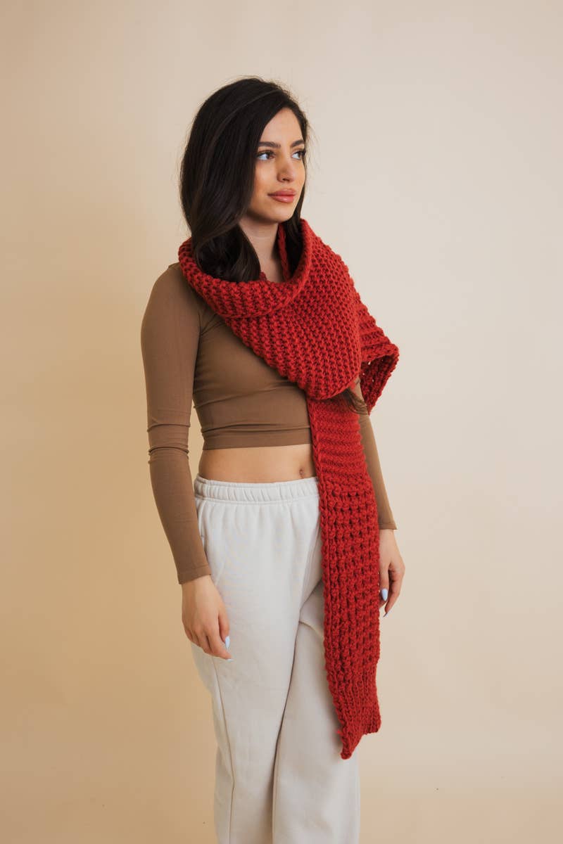Leto Accessories - Wholesale Scarf - Unisex - Cozy Waffle Knit Edge Scarf - Winter Essential13