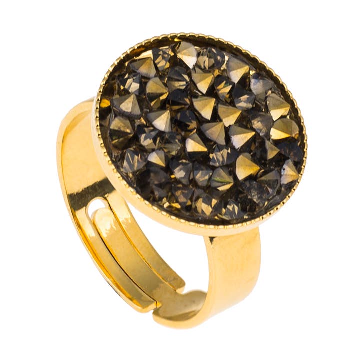 BAGUE PIERRE COULEUR 6MM PLAQUÉ OR pour la vente par Destellos Mediterranean Jewels