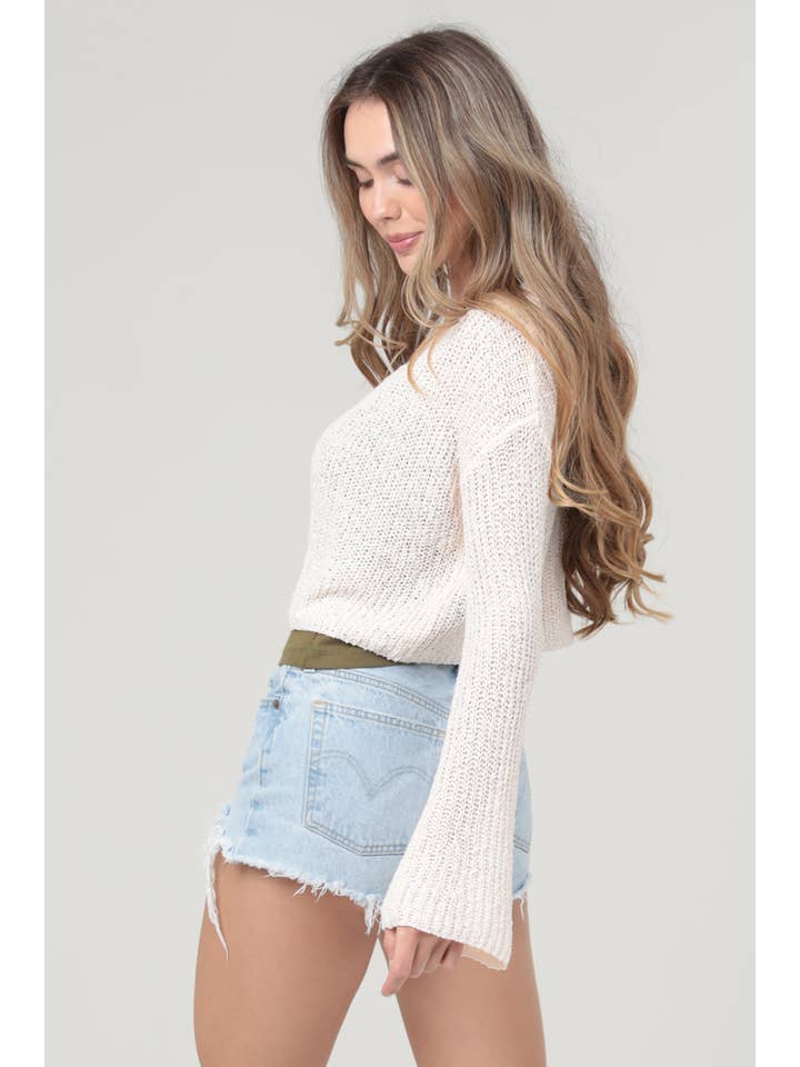 ANGIE - Wholesale Cardigan - Women's - XHT53-ASIS LIGHT WEIGHT FLARE SLEEVE CARDIGAN14