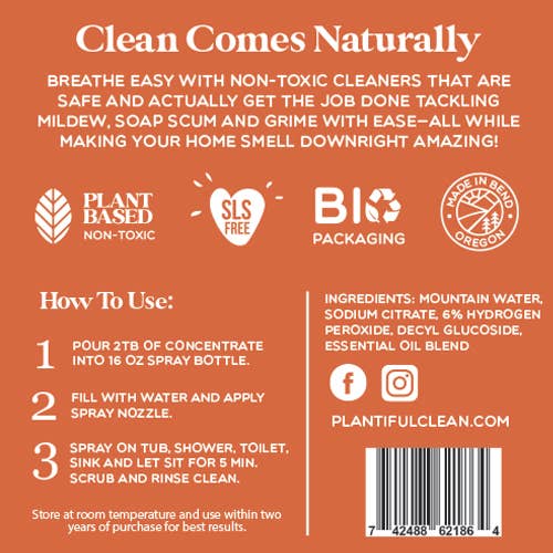 Plantiful Clean - Wholesale Toilet Cleaner - Bathroom Cleaner Concentrate 2x3