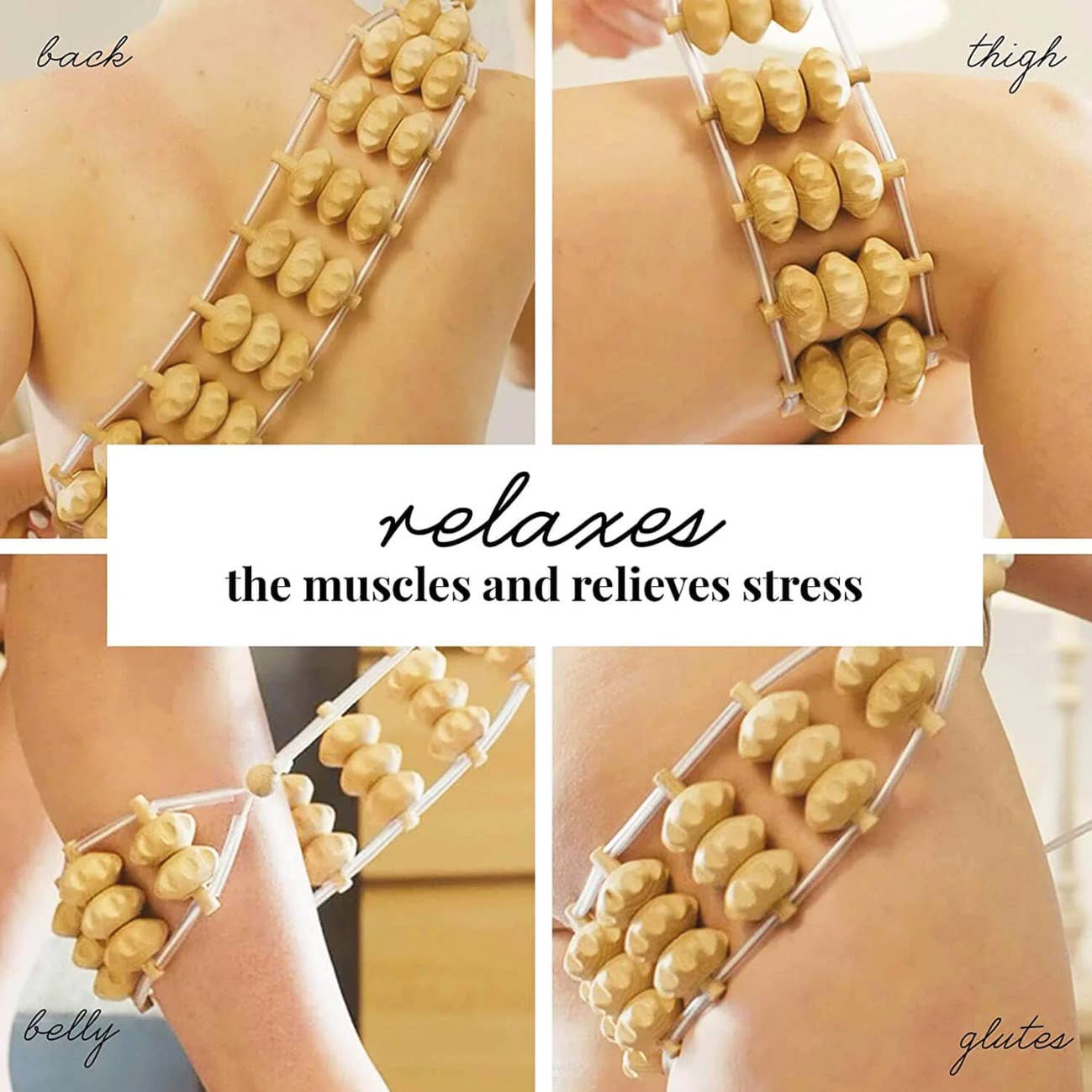 Tuuli GmbH - Venta al por mayor Masajeador corporal - Rodillo Masajeador de Madera para Espalda con Cuerda de 120 cm11