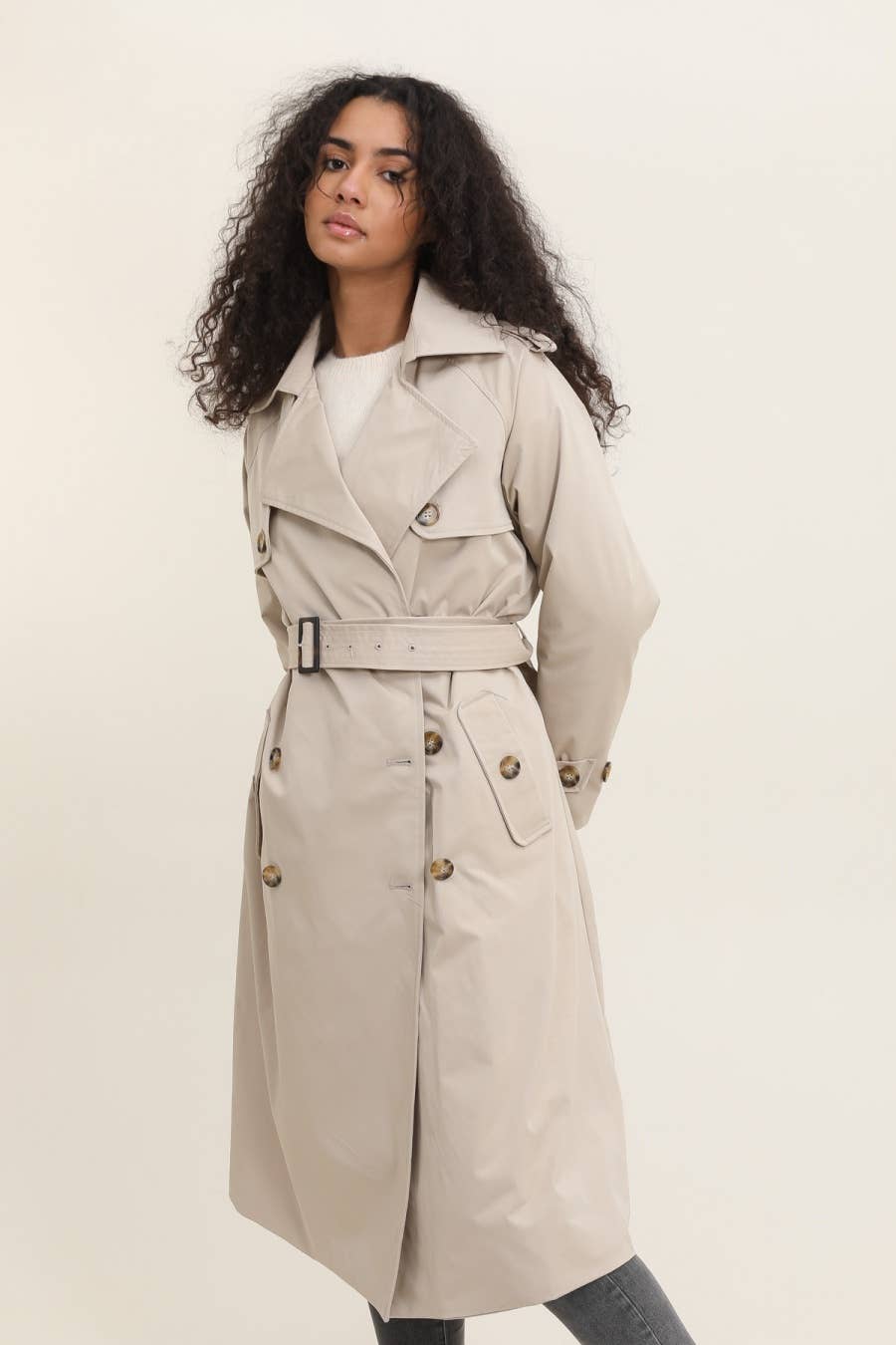 Attrait Paris - Wholesale Trench Coat - Women's - Long double-breasted trench coat5