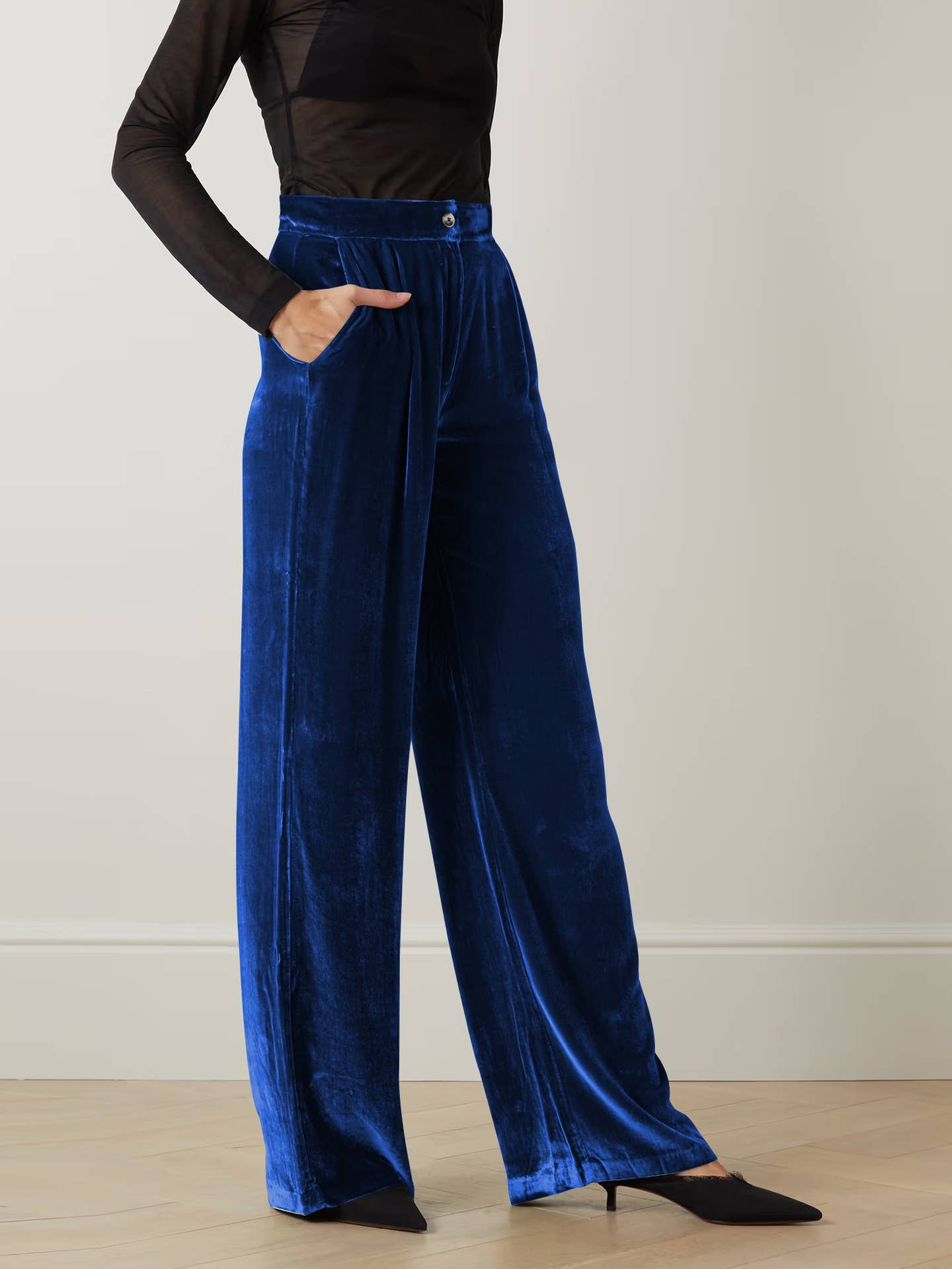 Sweetkama - Wholesale Pants - Women's - Solid Color Casual Style Wide Leg Velvet Pants GKBE00123