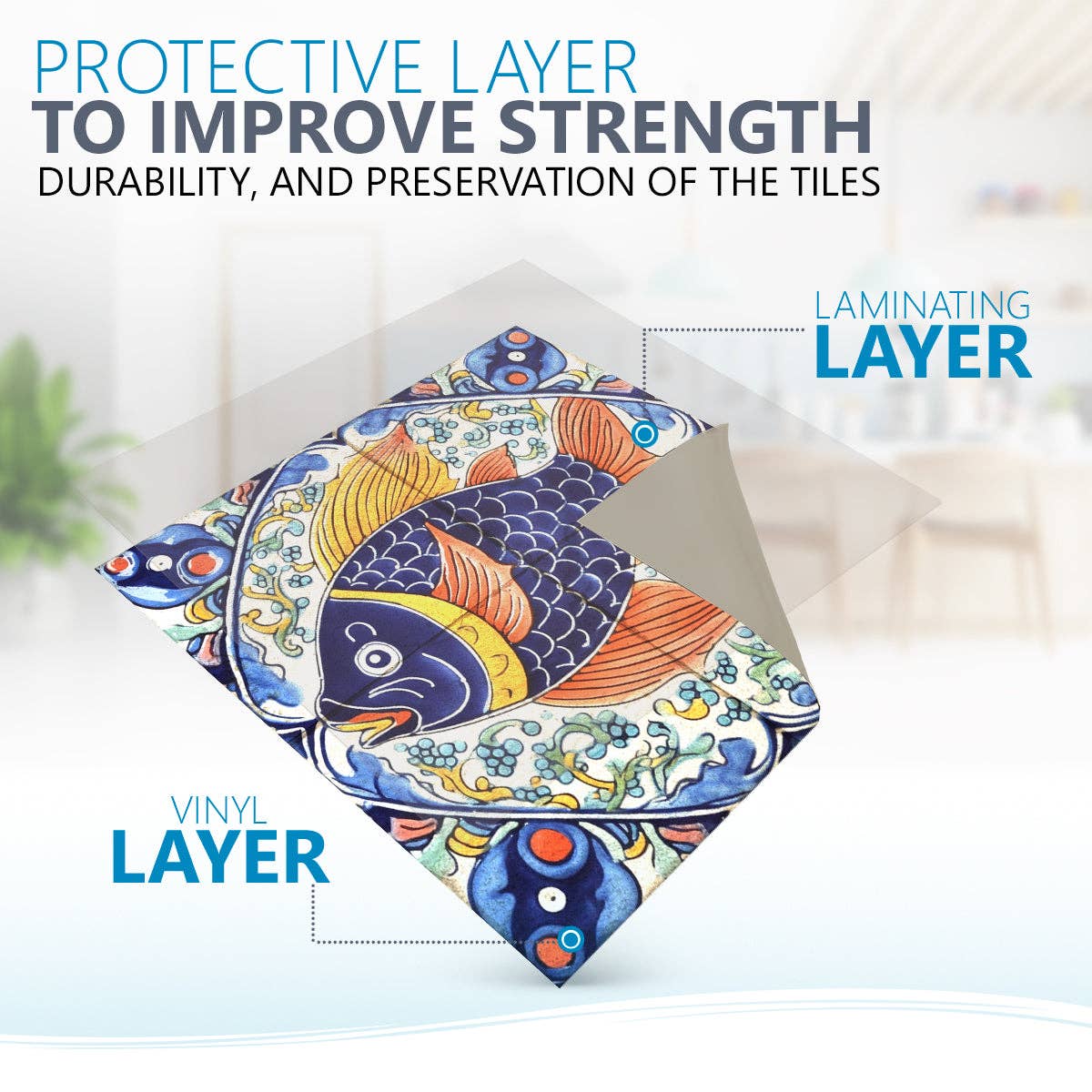 Mi Alma LLC – wholesale Wall tile – Vintage Rustic Fish Colorful Peel And Stick Tile Stickers for bathroom makeover Model - L2911