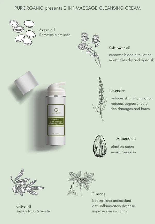 URBAN COLLINS - Vendita all'ingrosso Detergenti per il viso - Crema detergente per massaggi 2 in 1 PURORGANIC 5,1 fl oz (150 ml)2