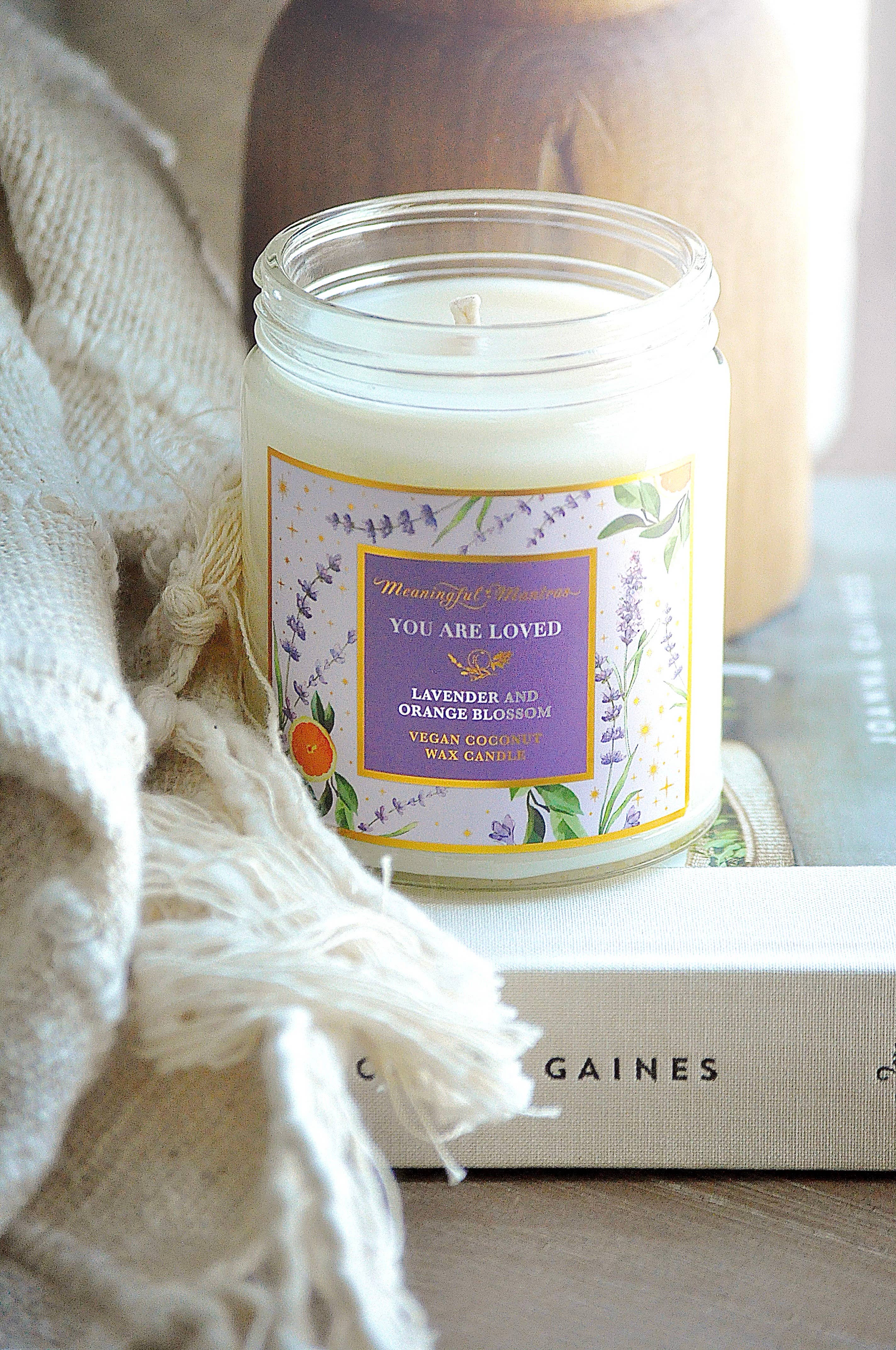 Meaningful Mantras - Wholesale Jar/Filled Candle - 8oz You Are Loved Lavender/Orange Blossom Candle4