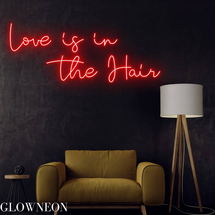 Glow Neon - Wholesale Neon Sign - Love Is In The Hair Neon Sign, Barber Hair Salon Led Sign1
