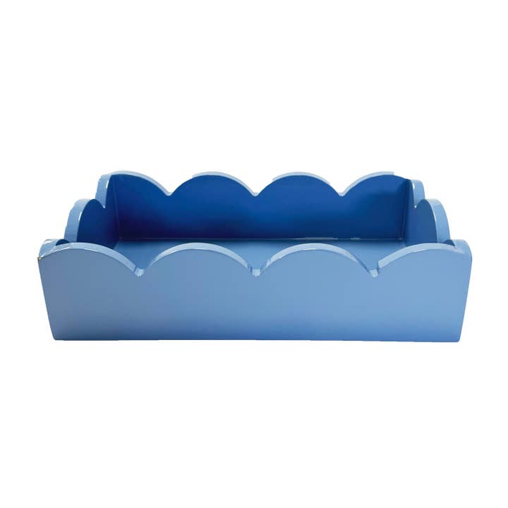 WH Lacquered Scalloped Guest Towel Holder | Cornflower for wholesale by WH Hostess Social Stationery