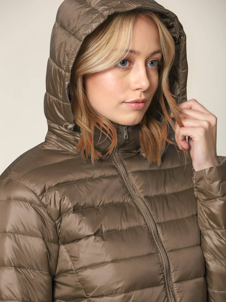 WJC2144 Women's Ultra Light Weight Packable Down Jacket with Removable Hoodie for wholesale by MBJ FASHION