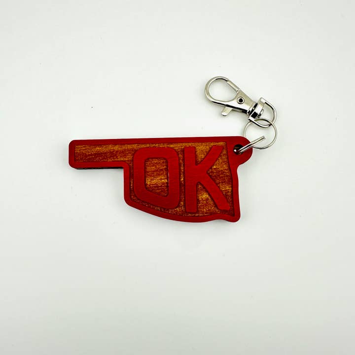 Stone Lion Engraving - Wholesale Keychain - Unisex - Oklahoma Wooden Keychains – Dusty Colors - Pack of 125