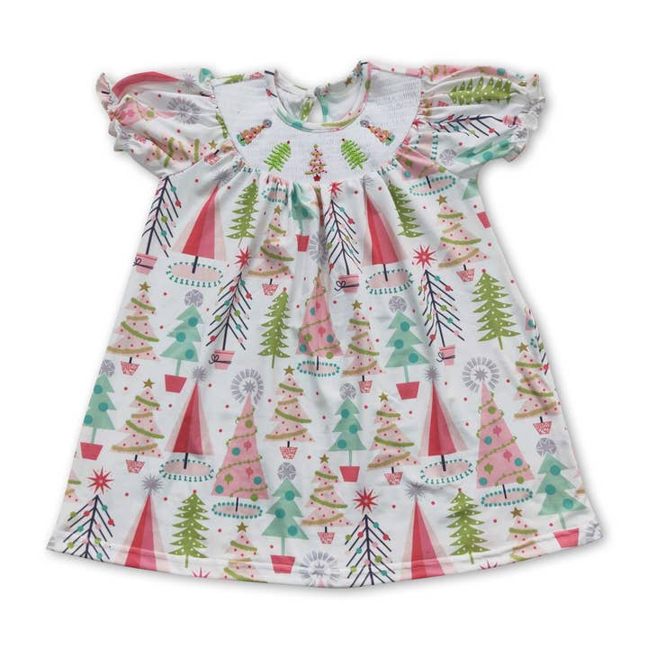Yawoo Garments - Wholesale Jumpsuit - Baby - Short sleeves Christmas tree baby girls romper1