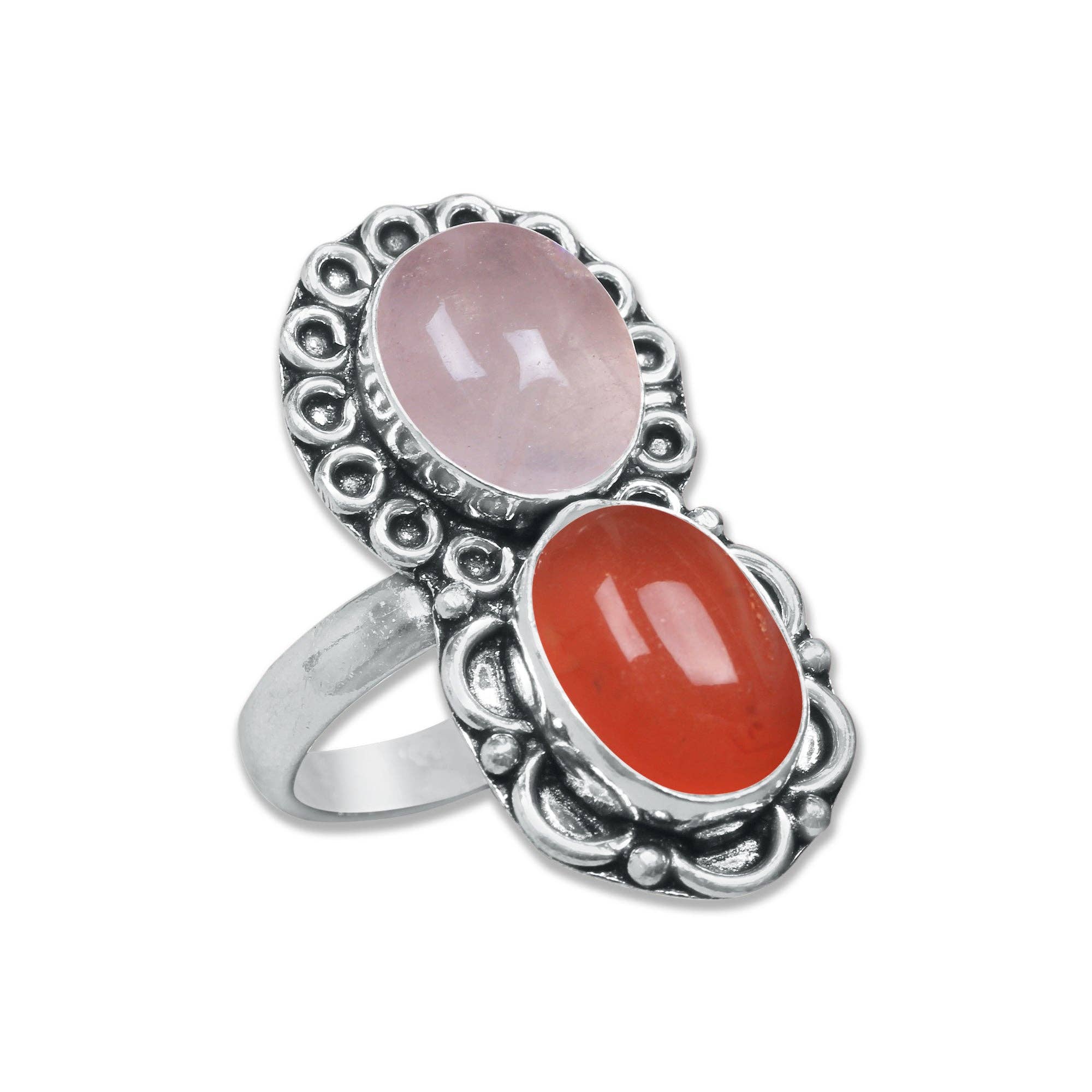 Handmade Jewels - Wholesale Cocktail/gelegenheidsring - Meerstenen Ringen – Handgemaakt, Zilvergeplateerd, Boho Stijl (Vaste Maten US 6–10)1