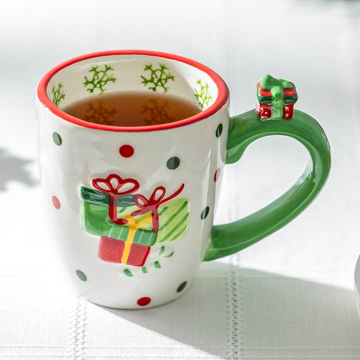 Holiday Presents 14oz Mug for wholesale by Grace Teaware