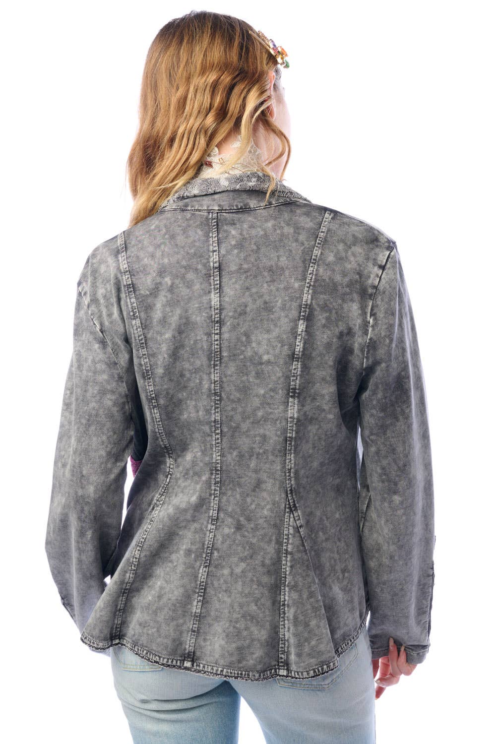 Charcoal Colonel French Terry Knitted Jacket - Blazer for wholesale on Faire4