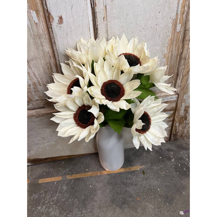 Petals and Pearls Design - Wholesale Artificial flowers - White Sunflower1