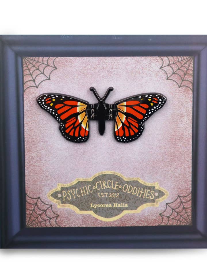 Beweglicher Flügel Monarch Schmetterling Emaille für den Großhandel von Psychic circle oddities