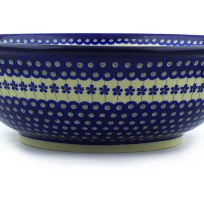 Sink Bowl 17" Flowering Peacock Theme for wholesale by Polmedia Polish Pottery